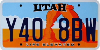 UT license plate Y408BW