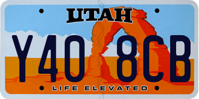 UT license plate Y408CB