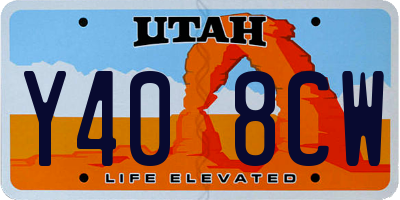 UT license plate Y408CW