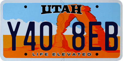 UT license plate Y408EB