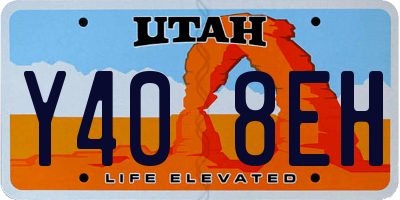 UT license plate Y408EH