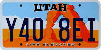 UT license plate Y408EI