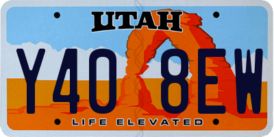 UT license plate Y408EW