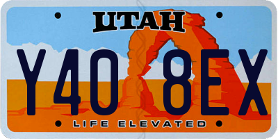 UT license plate Y408EX