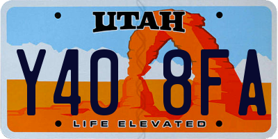 UT license plate Y408FA