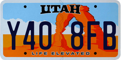 UT license plate Y408FB