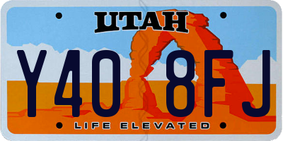 UT license plate Y408FJ