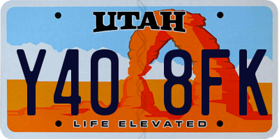UT license plate Y408FK