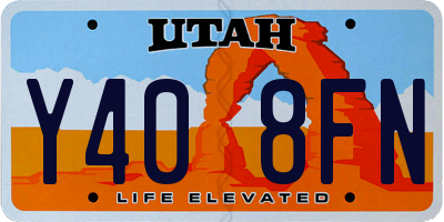 UT license plate Y408FN