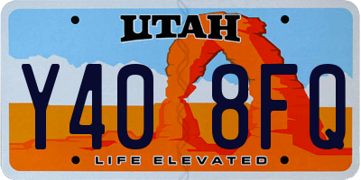 UT license plate Y408FQ