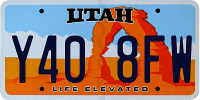 UT license plate Y408FW
