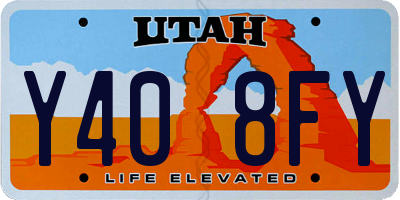UT license plate Y408FY