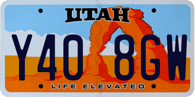 UT license plate Y408GW