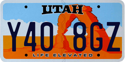 UT license plate Y408GZ