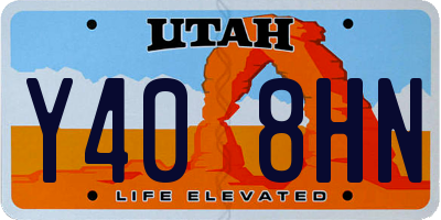 UT license plate Y408HN