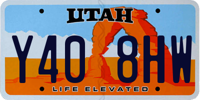 UT license plate Y408HW
