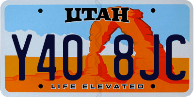 UT license plate Y408JC