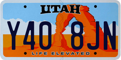 UT license plate Y408JN