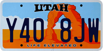 UT license plate Y408JW