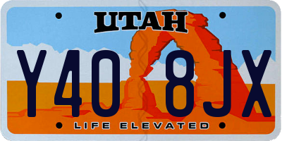 UT license plate Y408JX