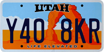UT license plate Y408KR