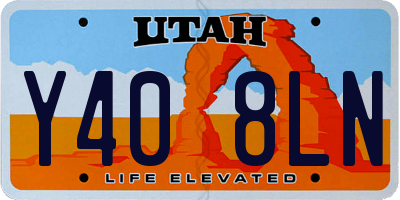 UT license plate Y408LN