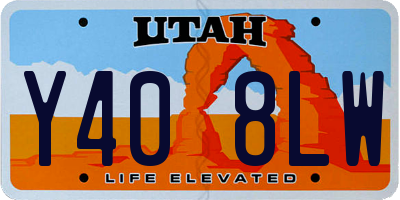 UT license plate Y408LW