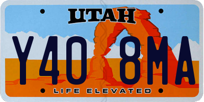 UT license plate Y408MA