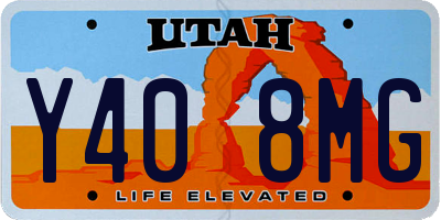 UT license plate Y408MG
