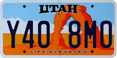 UT license plate Y408MO