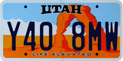 UT license plate Y408MW