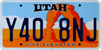 UT license plate Y408NJ