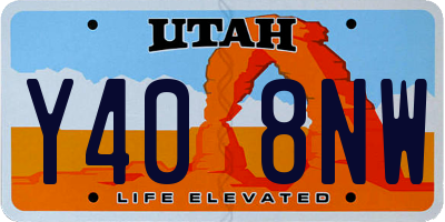 UT license plate Y408NW