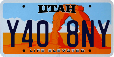 UT license plate Y408NY