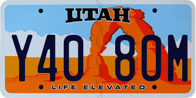 UT license plate Y408OM
