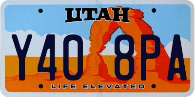 UT license plate Y408PA