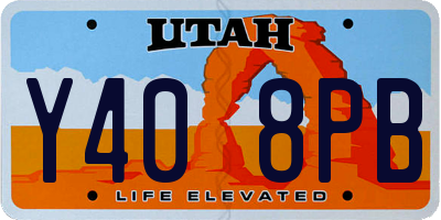UT license plate Y408PB