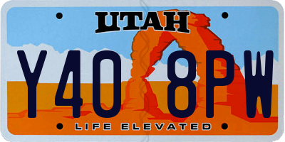 UT license plate Y408PW