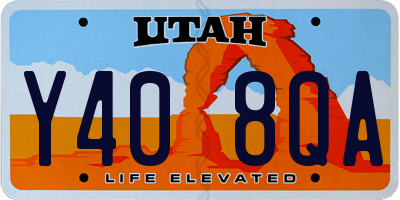 UT license plate Y408QA