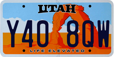 UT license plate Y408QW