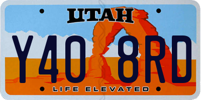 UT license plate Y408RD