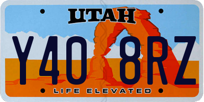 UT license plate Y408RZ