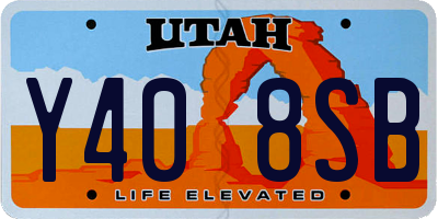 UT license plate Y408SB