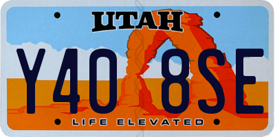UT license plate Y408SE