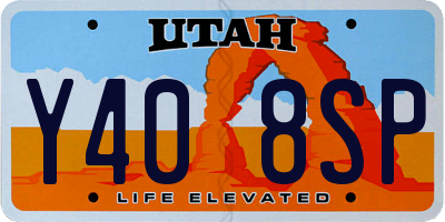 UT license plate Y408SP