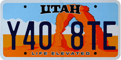 UT license plate Y408TE