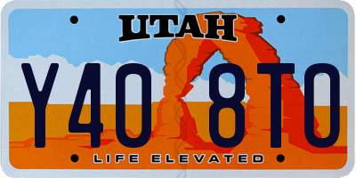 UT license plate Y408TO