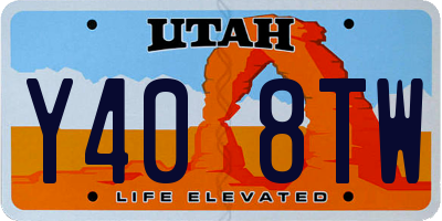 UT license plate Y408TW