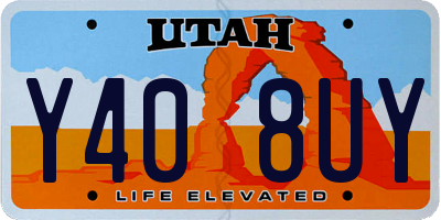 UT license plate Y408UY