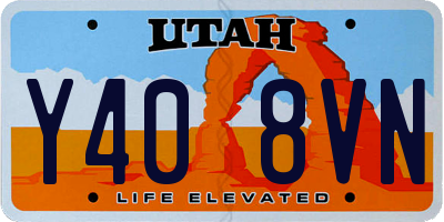 UT license plate Y408VN